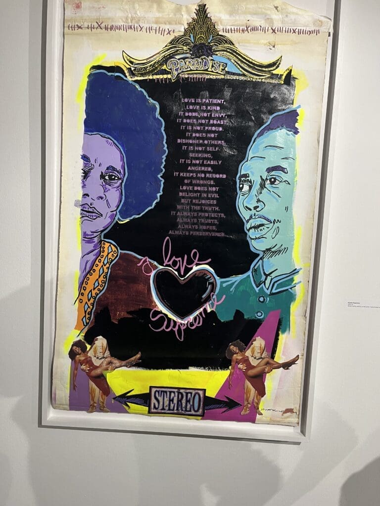 Highlighting the love between Alice and John Coltrane, "A Love Supreme" is part of Hodge+Kerr's collaborative "No Kings But Us" exhibit currently showcased at the Blaffer Art Museum, University of Houston. (Photo by Alison Medley)