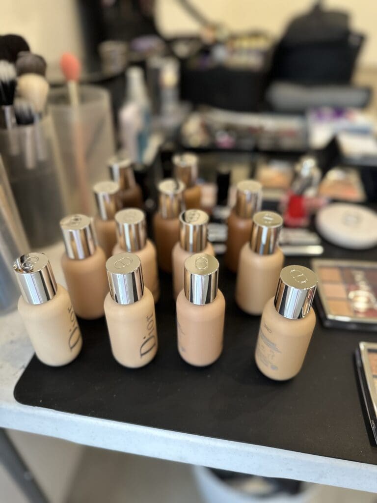 Mexico City based makeup artist Juan Peralta's cache of makeup magic employed in the PaperCity Best Dressed photo shoot at 4411 Montrose.