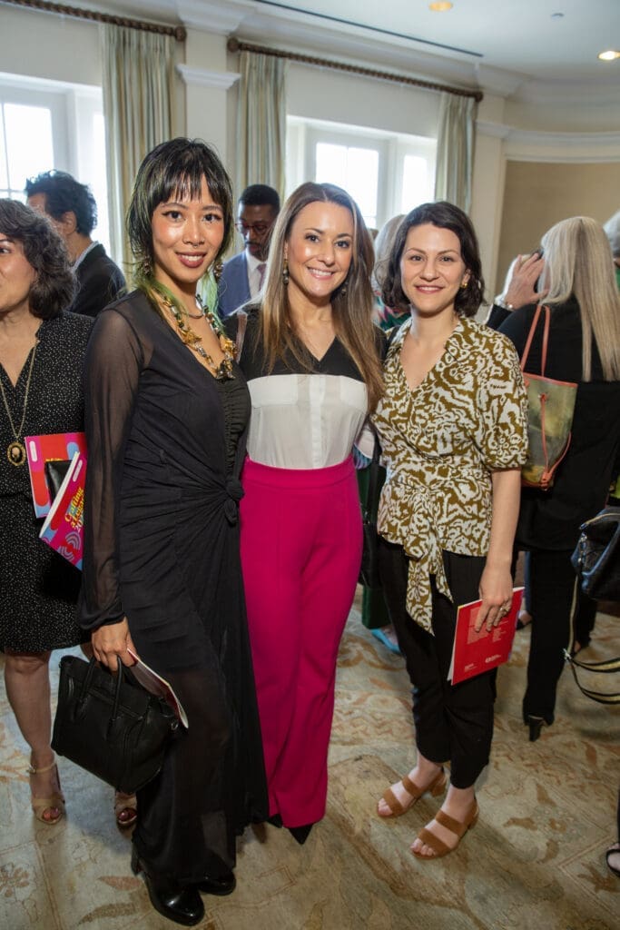 Cat Yue, Olivia Kimbrell, Ady Avivi at Houston Center for Contemporary Craft Spring Luncheon (Photo by Jenny Antill Clifton)