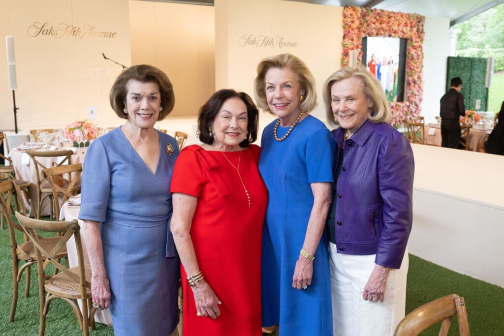Jeanie Kilroy Wilson, Rose Cullen, Elise Joseph, Anne Duncan at the Bayou Bend fashion show and luncheon. (Photo by Wilson Parish)