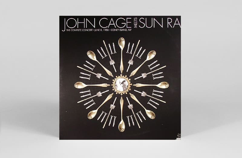 The historic June 8, 1986 concert uniting avant-garde composers John Cage and Sun Ra is immortalized in the Modern Harmonic label's reissue "John Cage Meets Sun Ra — The Complete Concert." The album was reissued in 2016. (Courtesy The Vinyl Factory)