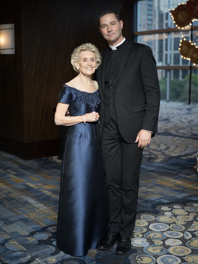 Lois Davis, Father Charles  Hough at the University of St. Thomas annual gala (Photo by Daniel Ortiz)