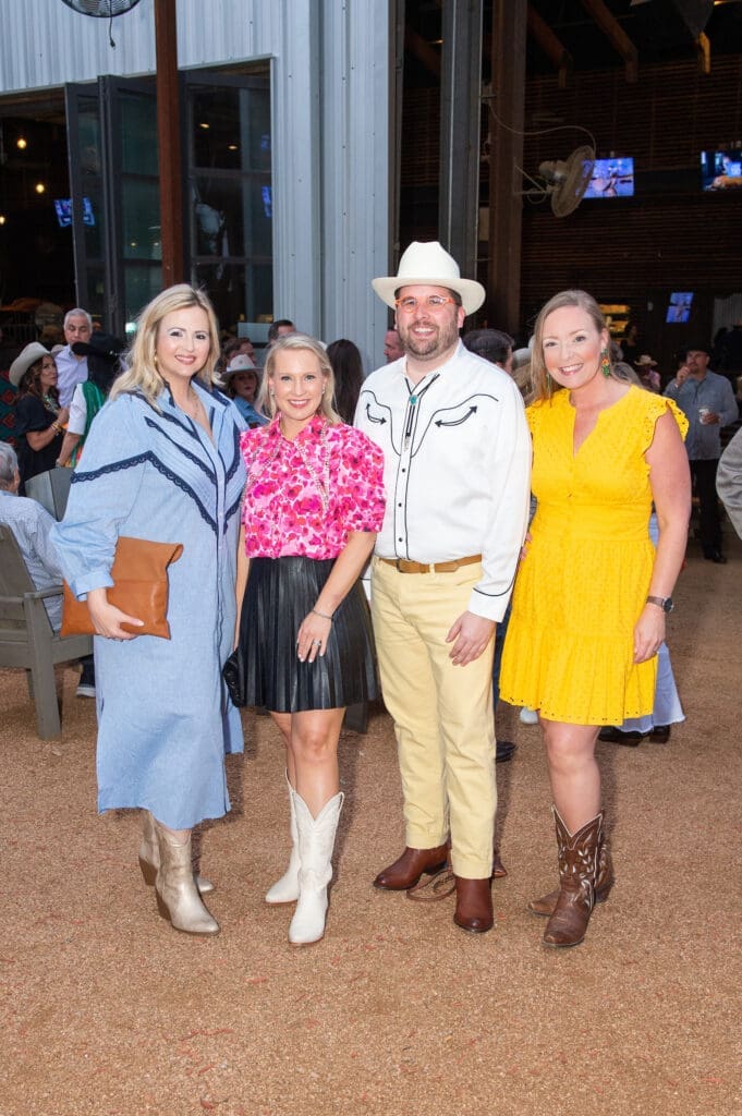 Lynn Forte, Cathleen Fishel, Taylor Kidd, Kim Koehn at the Cattle Barons Ball launch at The Rustic. (Photo by Jacob Power)