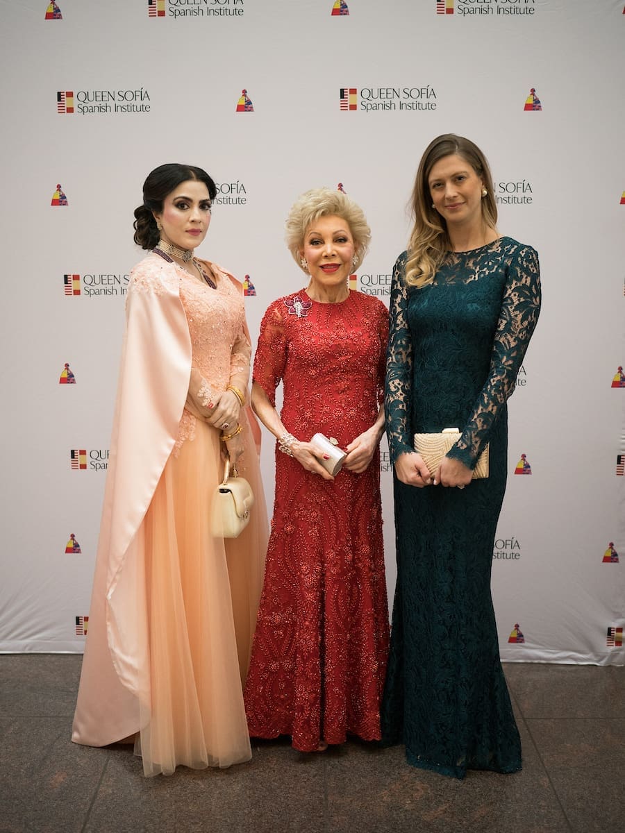 Maha Khan, Margaret Alkek Williams, Princess Tatiana Galitzine at the Queen Sofia Spanish Institute awards presentation event a the Museum of Fine Arts, Houston. (Photo by Daniel Ortiz)