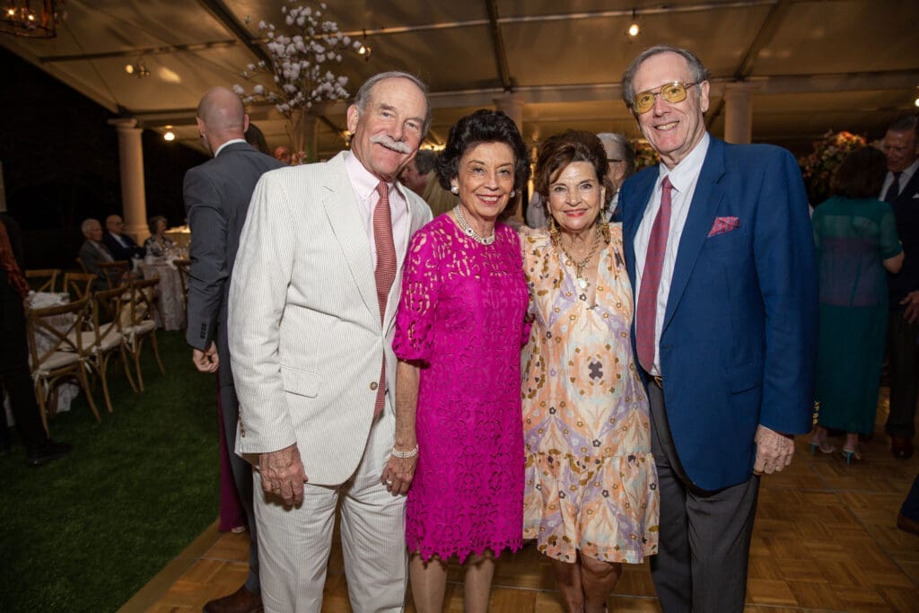 Marty & Kathy Goossen, Laura & Bill Wheless at the Bayou Bend Garden Party (Photo by jenny Antill)
