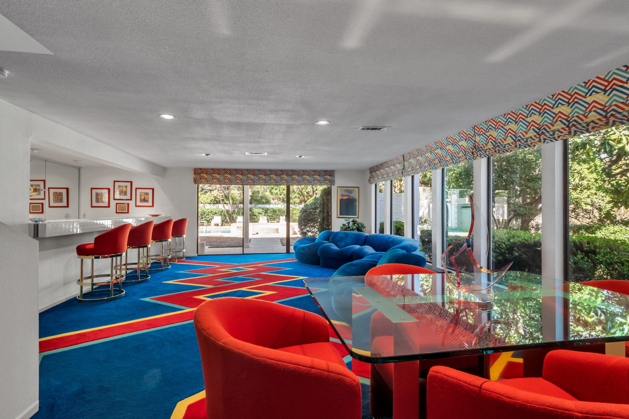 The game room at the Fort Worth Nash mansion is like stepping into the 1970s.