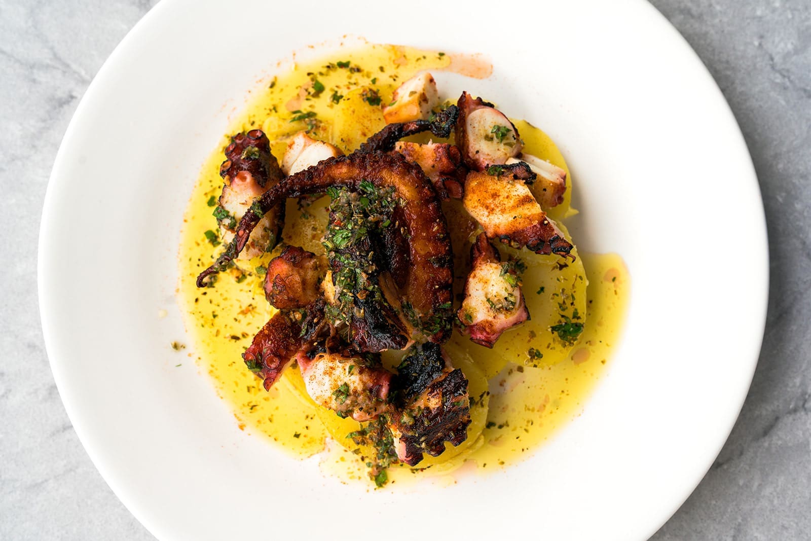 Octupus (Lunch Menu) (Photo by Rebekah Flores Interior Photo Sina Productions)