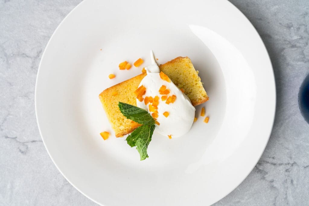 You can a night at Echoes Cafe with a sweet orange almond cake. (Photo by Rebekah Flores)