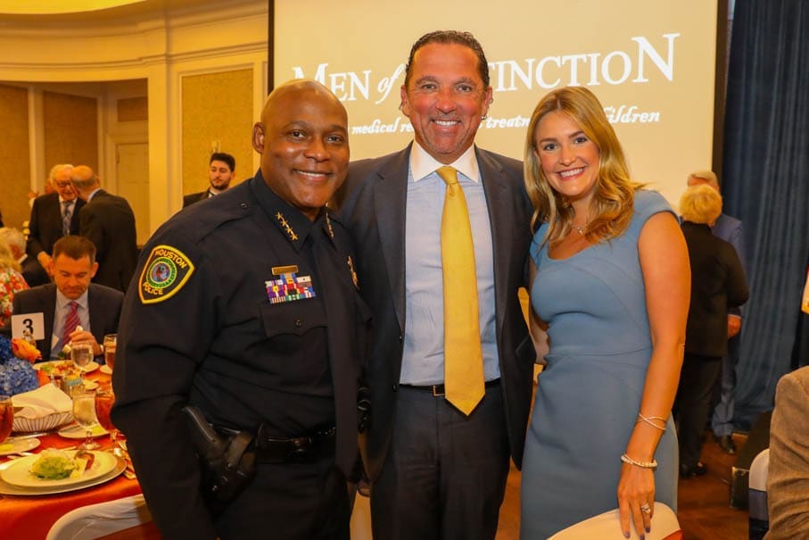 Houston Chief of Police Troy Finner, Tony & Frances Buzbee at the Men of Distinction awards luncheon. (Photo by Priscilla Dickson)