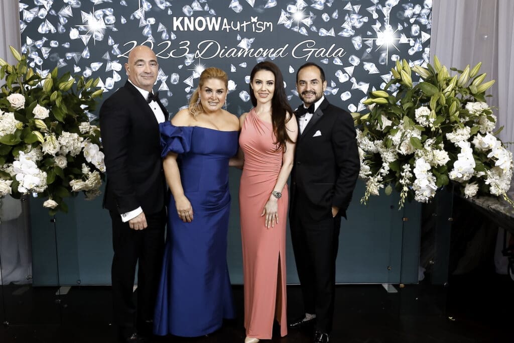 Ed & Betty Perez, Adriana & Mauricio Nava at the KNOWAutism 10th anniversary gala (Photo by Quy Tran)