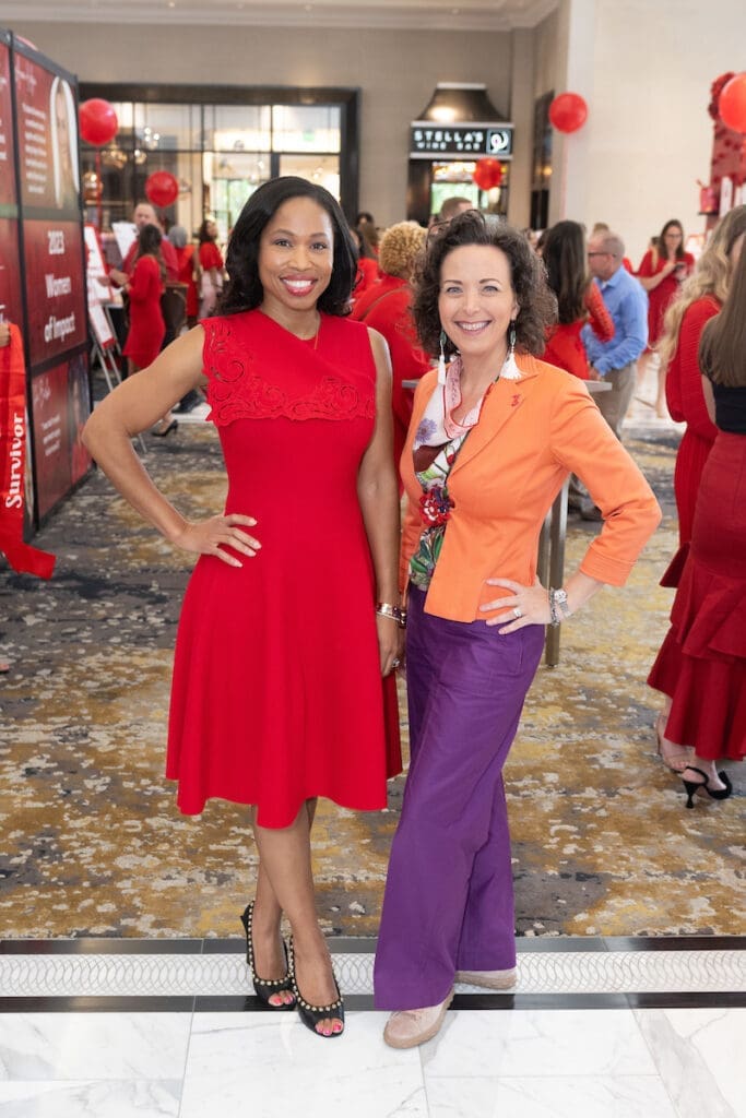 Roslyn Bazzelle Mitchell, Kimberly Phipps Nichol at the American Heart Association Go Red for Women Luncheon featuring gospel-pop singer Amy Grant