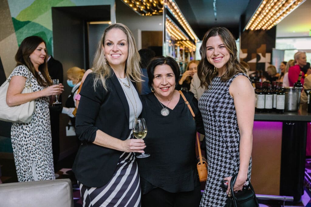 Somer Padilla, Pam Winder, Savannah Boyd at the launch party for PaperCity The Woodlands (Photo by Johnny Than)