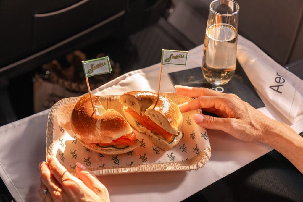 Sadelle's served on board Aero's semi-private jets.
