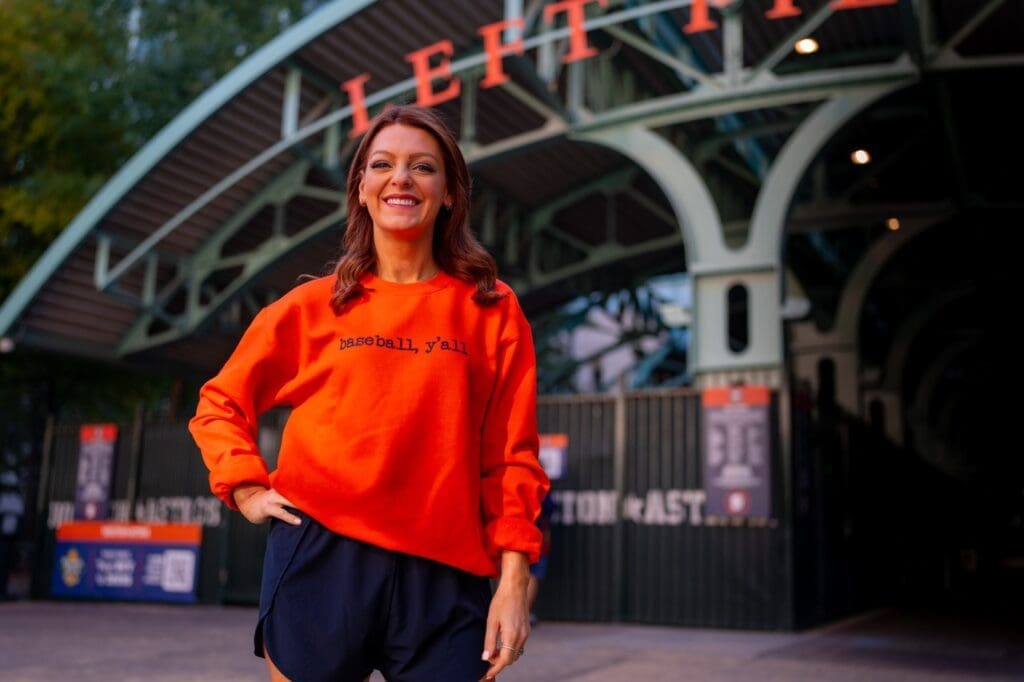 Astros sideline reporter Julia Morales is making her mark in fashion too with a Baseball y'all clothing line. 