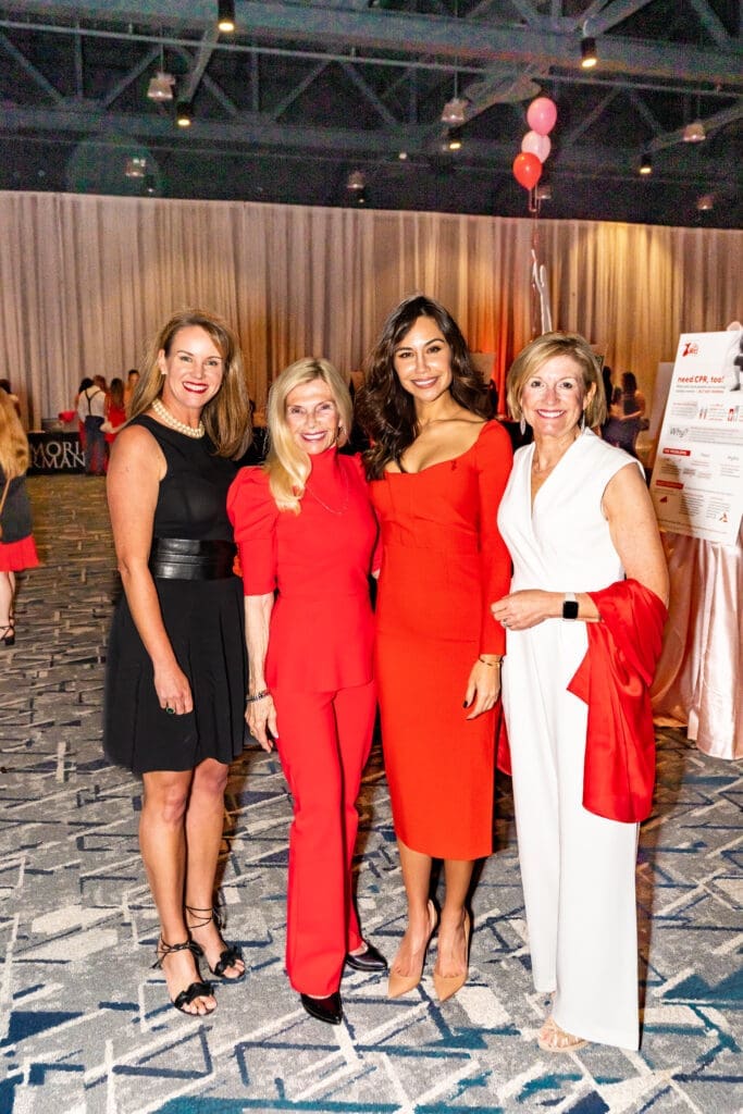Shannon Wing, Ann Snyder, Elvira Graham and Linda Nelson at the Go Red For Women Luncheon in The Woodlands.