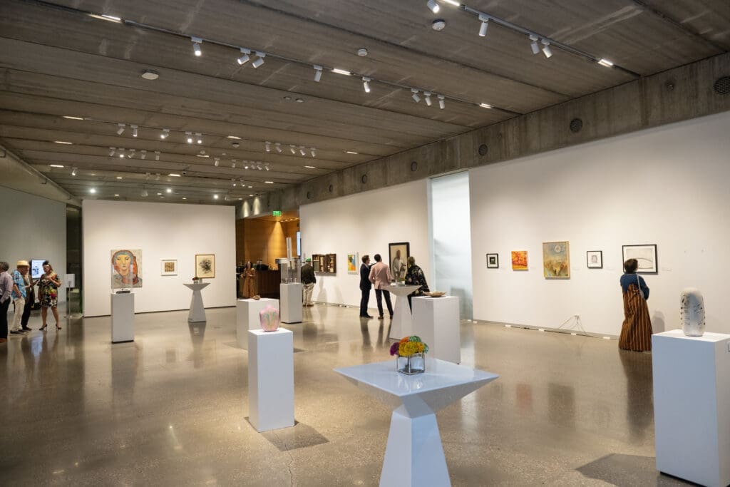 Artworks on the auction block at the Glassell School of Art 'weird' gala (Photo by Wilson Parish)