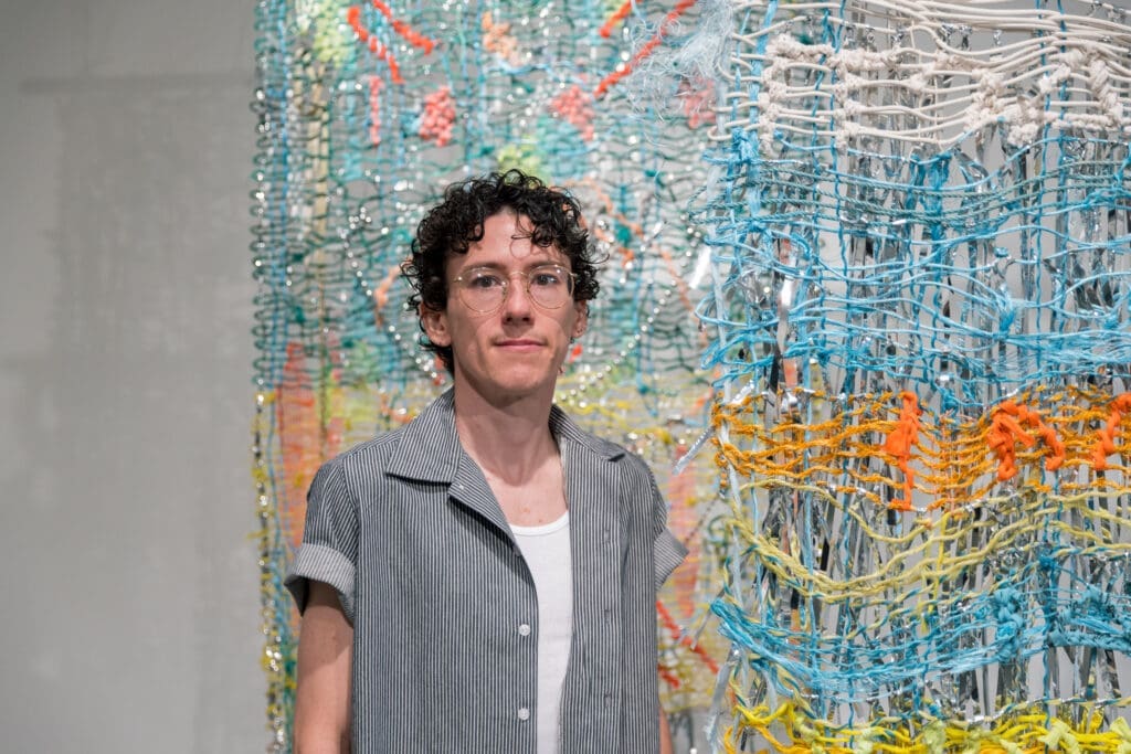 Ian Gerson, creator of "Tremble," at Art League Houston (Photo by Alex Barber, Courtesy of Art League Houston)