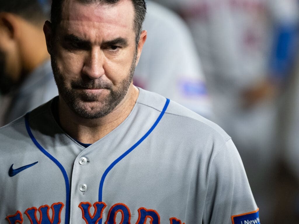 New York Mets' star acquisition Justin Verlander walked away frustrated after facing his former team for the first time. (Photo by F. Carter Smith)