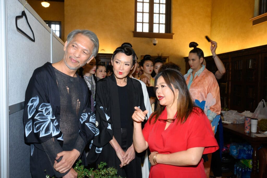 Duyen & Marc Nguyen with Chloe Dao at the Ascend AAPI Spring Fashion Show (Photo by Ken Jones)