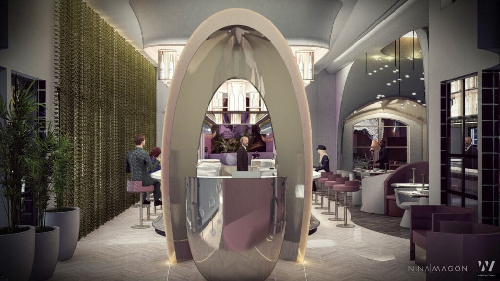 A rendering of the upcoming bar area and lounge at the new Cocody situated in The River Oaks Shopping Center. (Photo by Ashley Flowers)