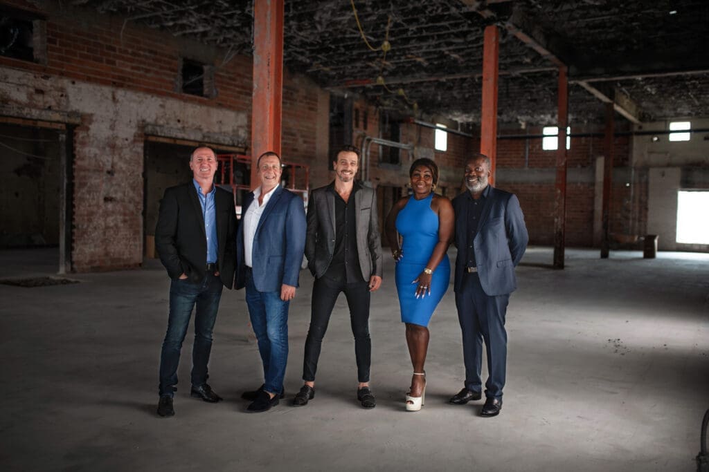 Cocody owners and partners left to right: Lionel Debon, David Denis, Sylvain Denis, Edwin Bosso (owner), and Edith Bosso (owner). (Photo by Ashley Flowers)