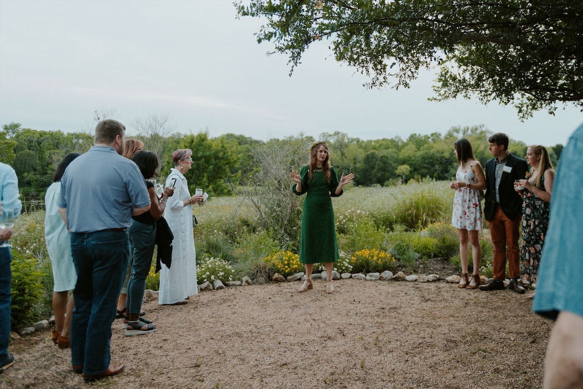 Event Chair Evo Lineberry in our Pollinator Garden.