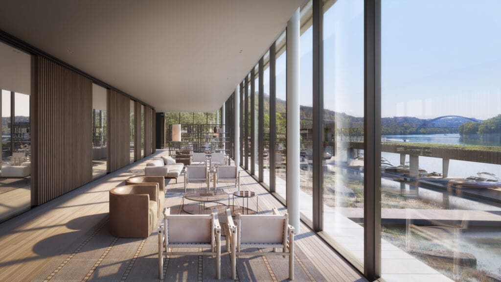 The Four Seasons Private Residences Lake Austin's Lake Clubhouse (Images by DBOX for Austin Capital Partners)