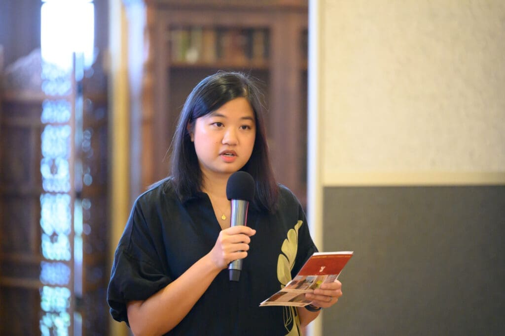 HPL curator Christina Grubitz at Ascend AAPI Spring Fashion Show (Photo by Ken Jones)