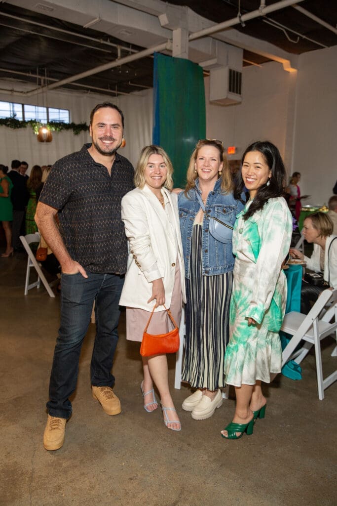 Tim Caws, Libby Gravatt, Eleanor Williams, Diandra Anwar at the 2023 Glasstire Party & Auction (Photo by Jenny Antill Clifton)