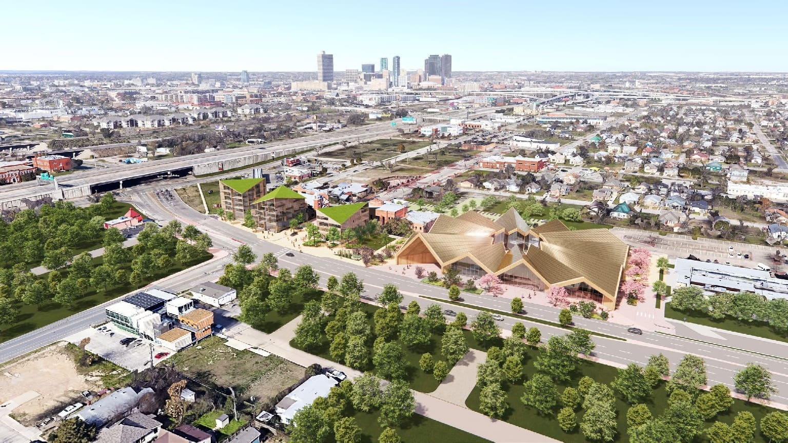 The National Juneteenth Museum site will be flanked by three buildings providing, among other things, mixed income housing. One named The Opal.