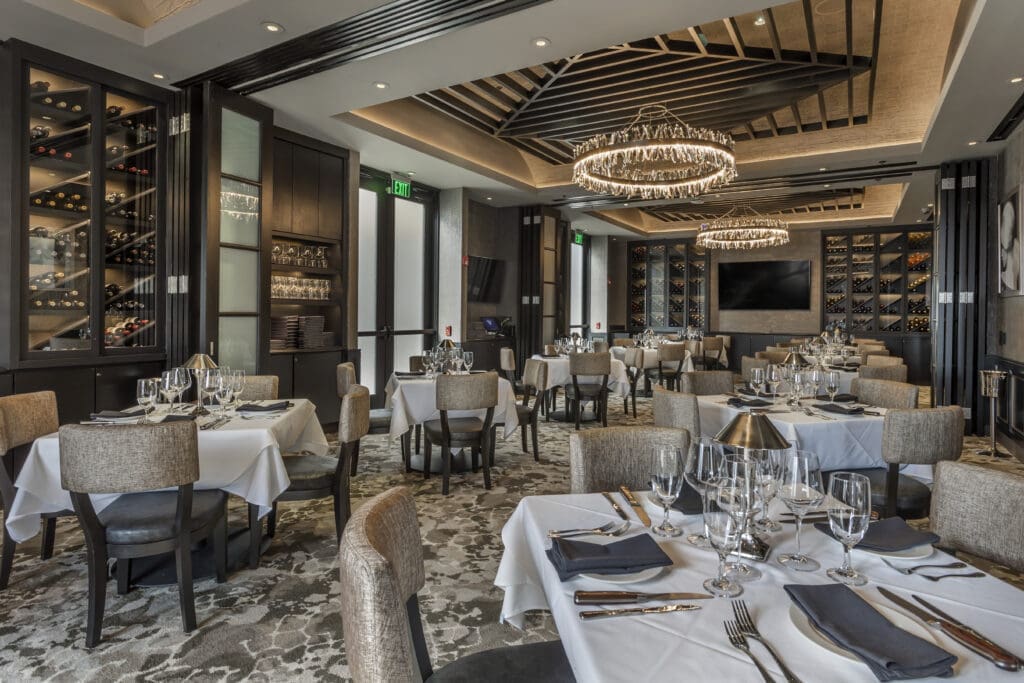 Mastro's has three separate meeting areas that can open up into a larger, private area accommodating more than 75 guests.