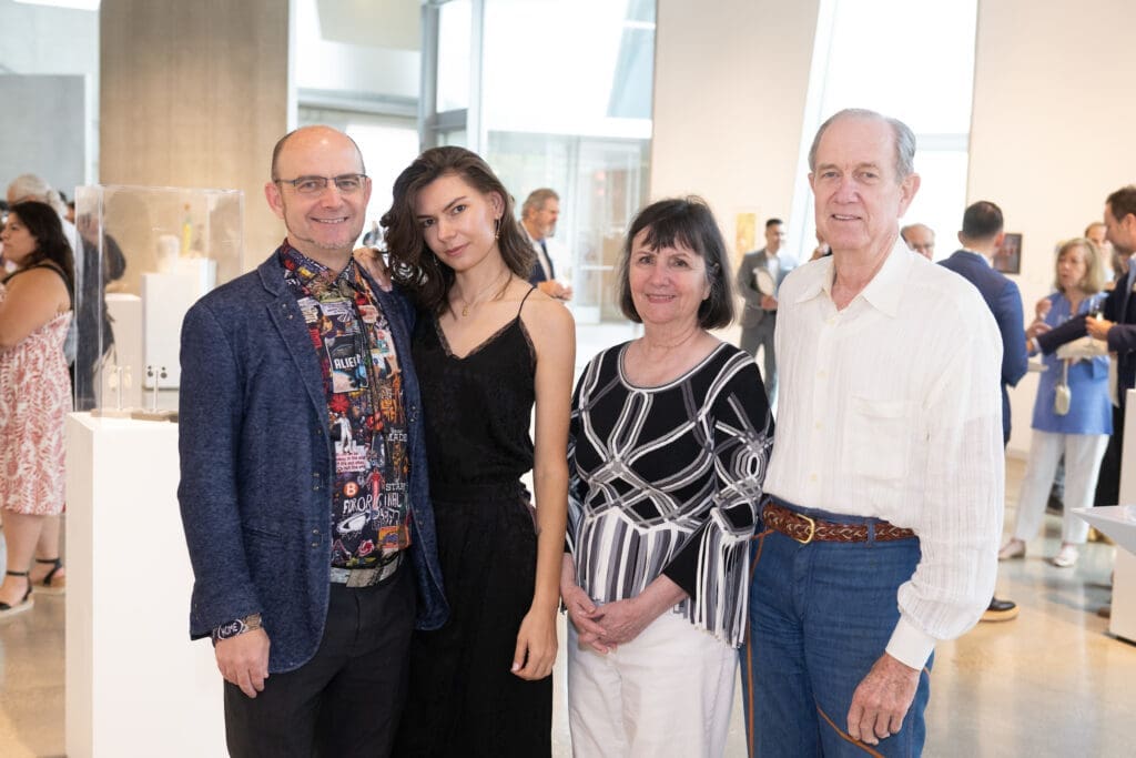 Glen Bucher & Olya Zuiak, Leslie & Brad Bucher at the Glassell School of Art 'weird' gala   (Photo by Wilson Parish)