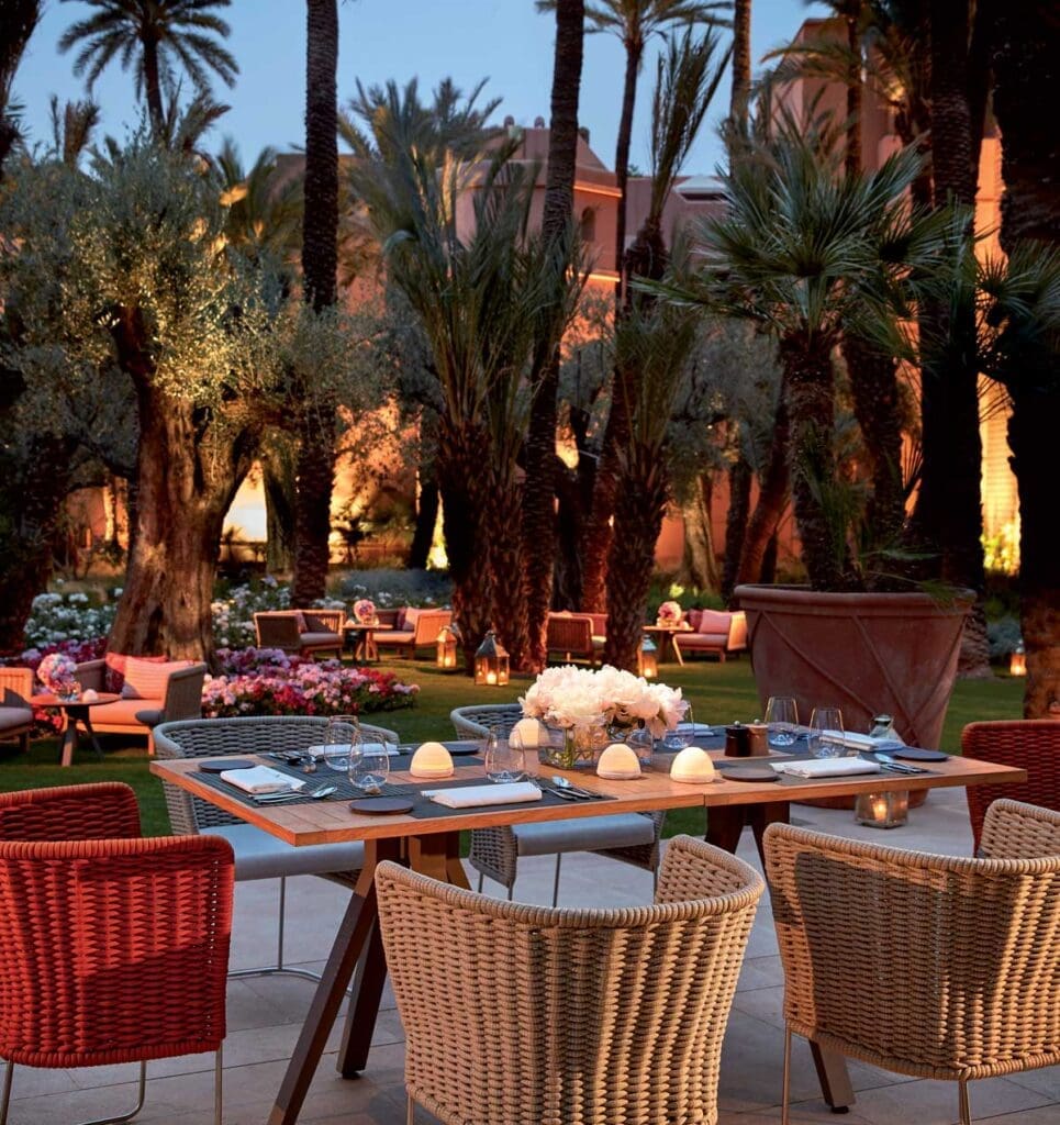 Le Jardin bar and restaurant at the Royal Mansour in Marrakech, Morocco