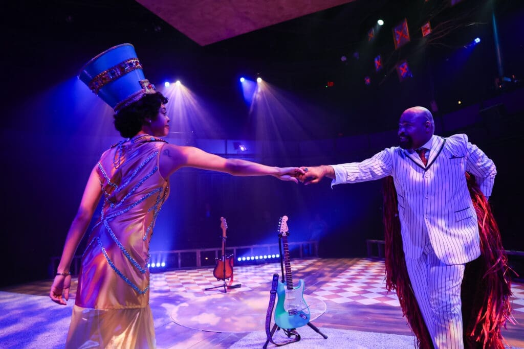 Sarah Sachi and LaBraska Washington  in Stages' production of "Thunder Knocking On The Door" (Photo by Melissa Taylor)