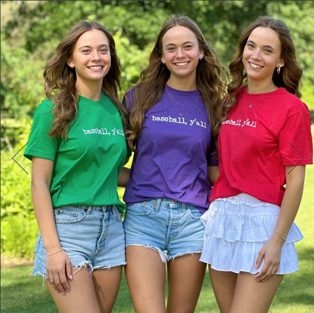 'baseball y'all' is the slogan Julia Morales has chosen for her unisex t-shirts.