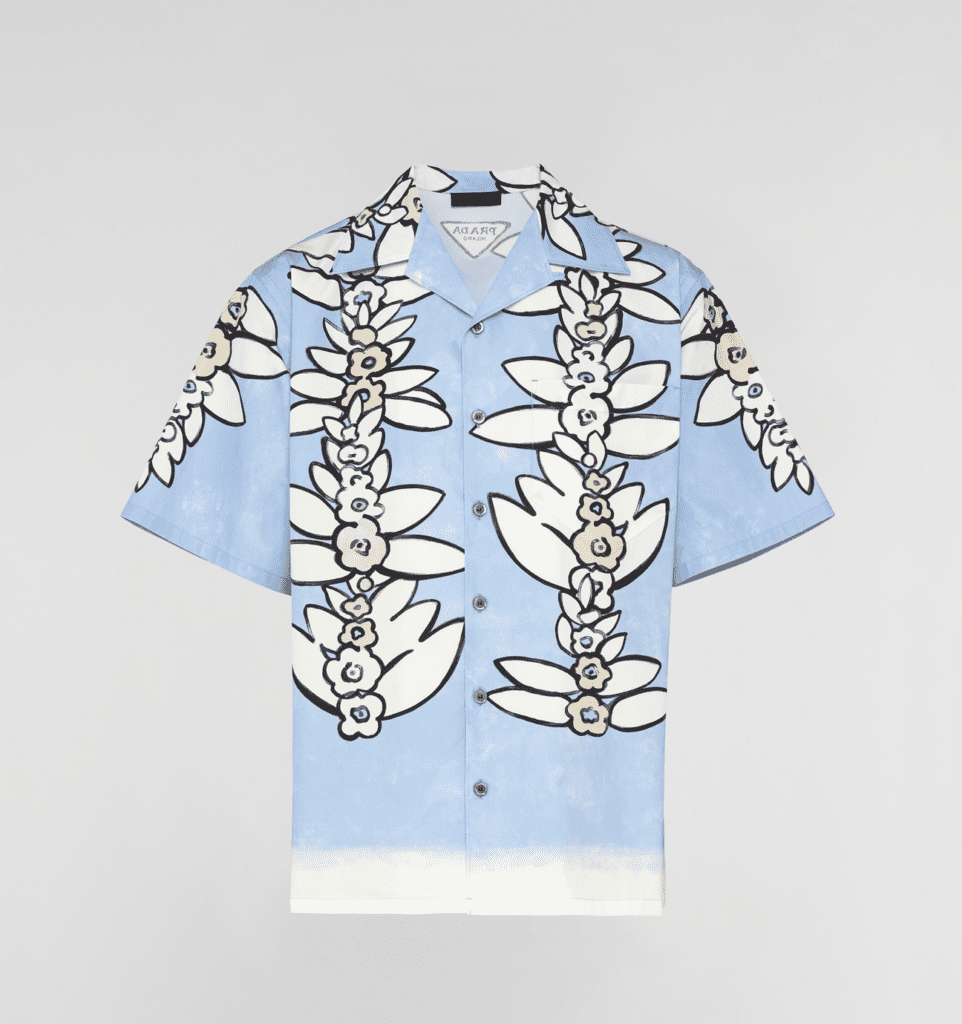 Prada has an assortment of chic camp style shirts perfect for the summer heat. Available at select Prada boutiques and Prada.com, $1,290.