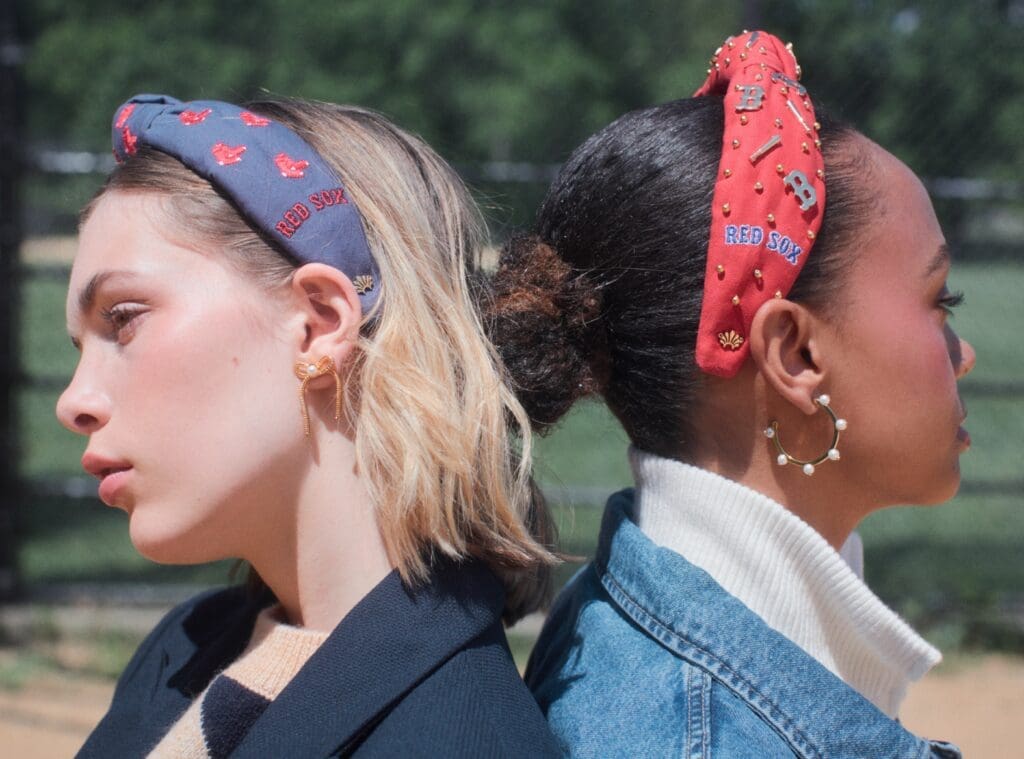 The Lele Sadoughi X MLB Collaboration capsule collection, online only, launched on the first day of summer. 