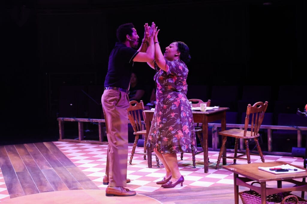 Steven J. Scott and Troi Coleman in Stages' production of "Thunder Knocking On The Door" (Photo by Melissa Taylor)