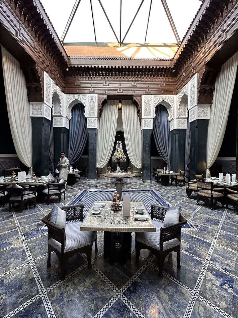 Dining at the Royal Monsour Hotel in Marrakech, Morocco
