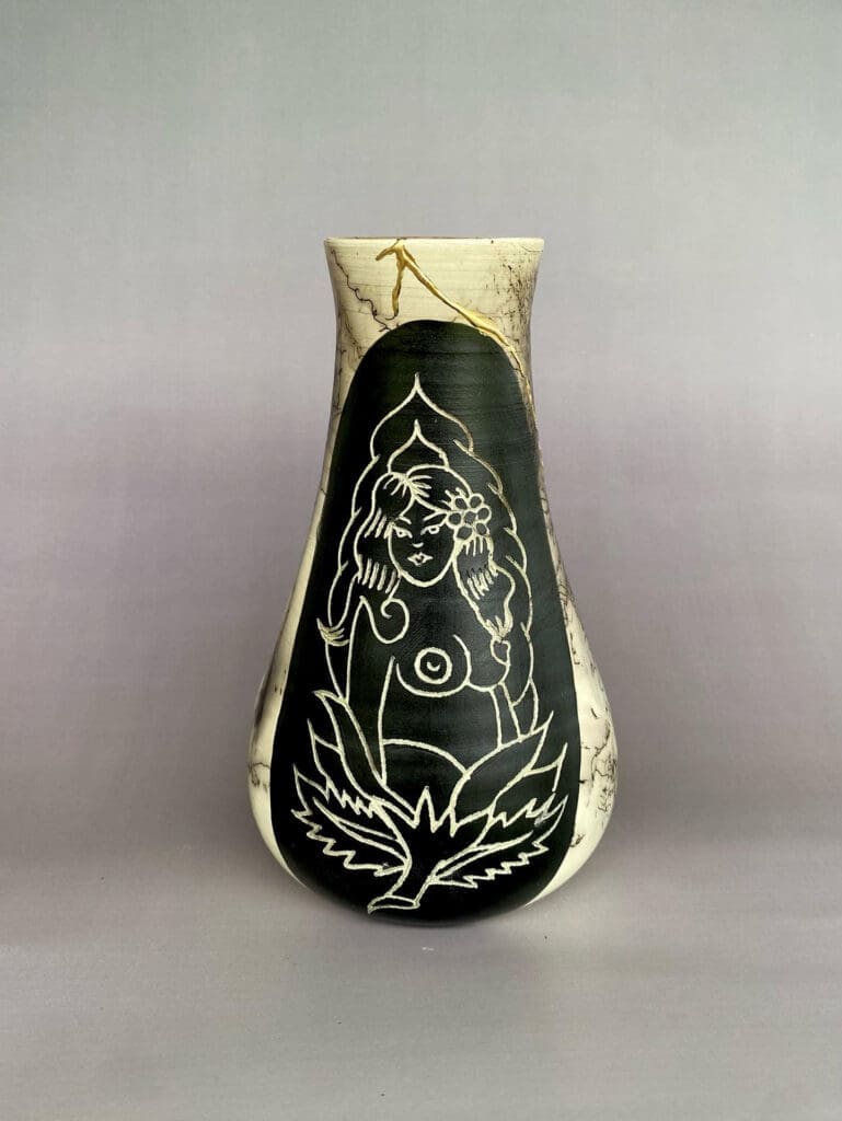 Nadia Rosales's "Flora," 2023, featuring beautiful carvings of nature and plant life, which previously debuted at Lone Gallery in Dallas.(Photo courtesy of {neighborhood}/Lone Gallery)