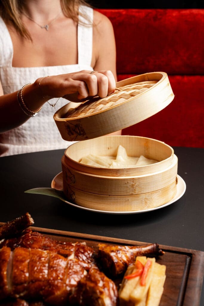 The laborious Peking duck takes three days to prepare and is made with Pennsylvania-raised Jurgielewicz duck ($115). (Photo by Norton Creative )
