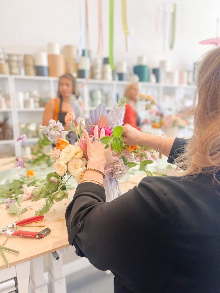 The Floral Bar in Southlake is hosting a Barbie Party of floral arrangements.