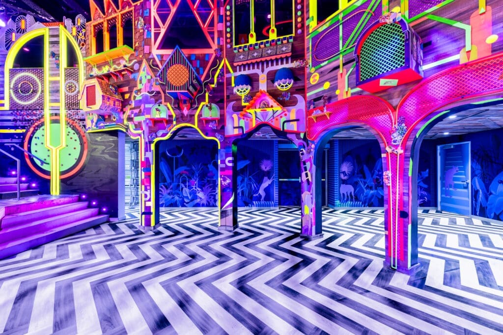 Meow Wolf Grapevine debuts on Friday, July 14. It also offers an event space called "Neon Kingdom." (Photo by Kate Russell)