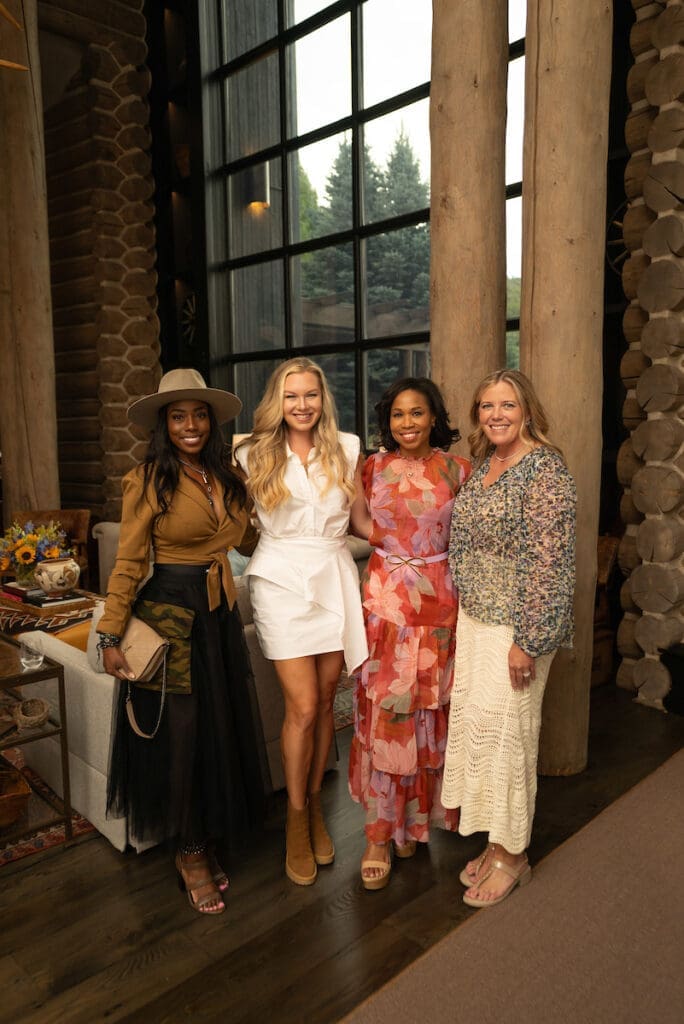 Felicia Stone, Audrey White, Roslyn Bazzelle Mitchell, Melissa Sugulas at the Memorial Hermann Foundation friend-raising events in Aspen. (Photo by Daniel Ortiz)