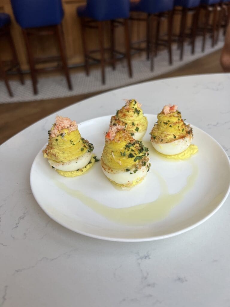 Start with the Lobster Deviled Eggs at Felix. (Photo by Megan Ziots)