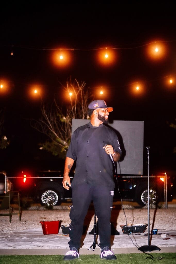 Chef Devown Hines at the SEBAS Foundation Live Fire Event  (Photo by AM Photography)