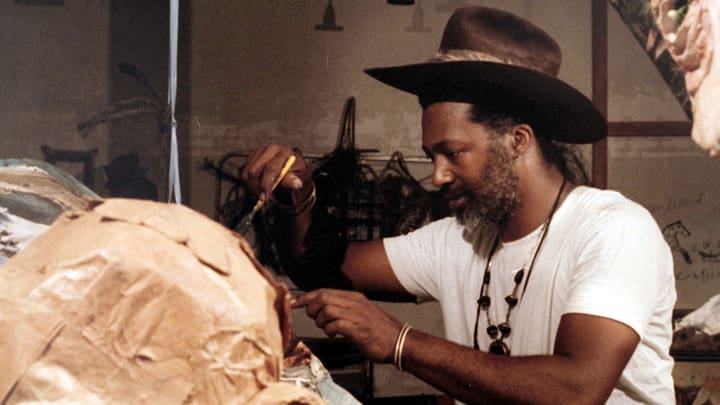 A scene from Cressandra Thibodeaux's earlier documentary "Jesse Lott: Art and Community" (2017), which features archival footage shot by late Houston video artist Andy Mann. (Courtesy Cressandra Thibodeaux and the Andy Mann Archive)