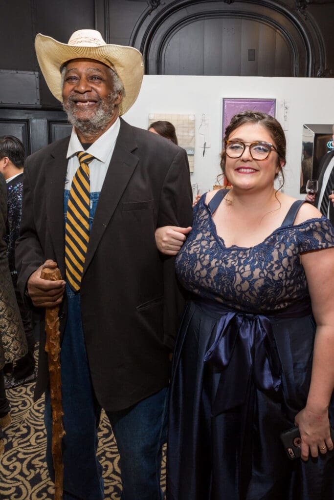 Jesse Lott and Art League Houston executive director Jennie Ash at ALH's 2018 Texas of the Year Gala (Photo by Alex Barber, courtesy Art League Houston)