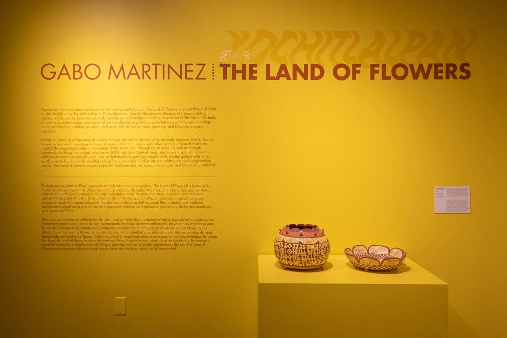 Gallery view of Gabo Martinez's “The Land of Flowers” at Houston Center for Contemporary Craft (Photo by Katy Anderson)