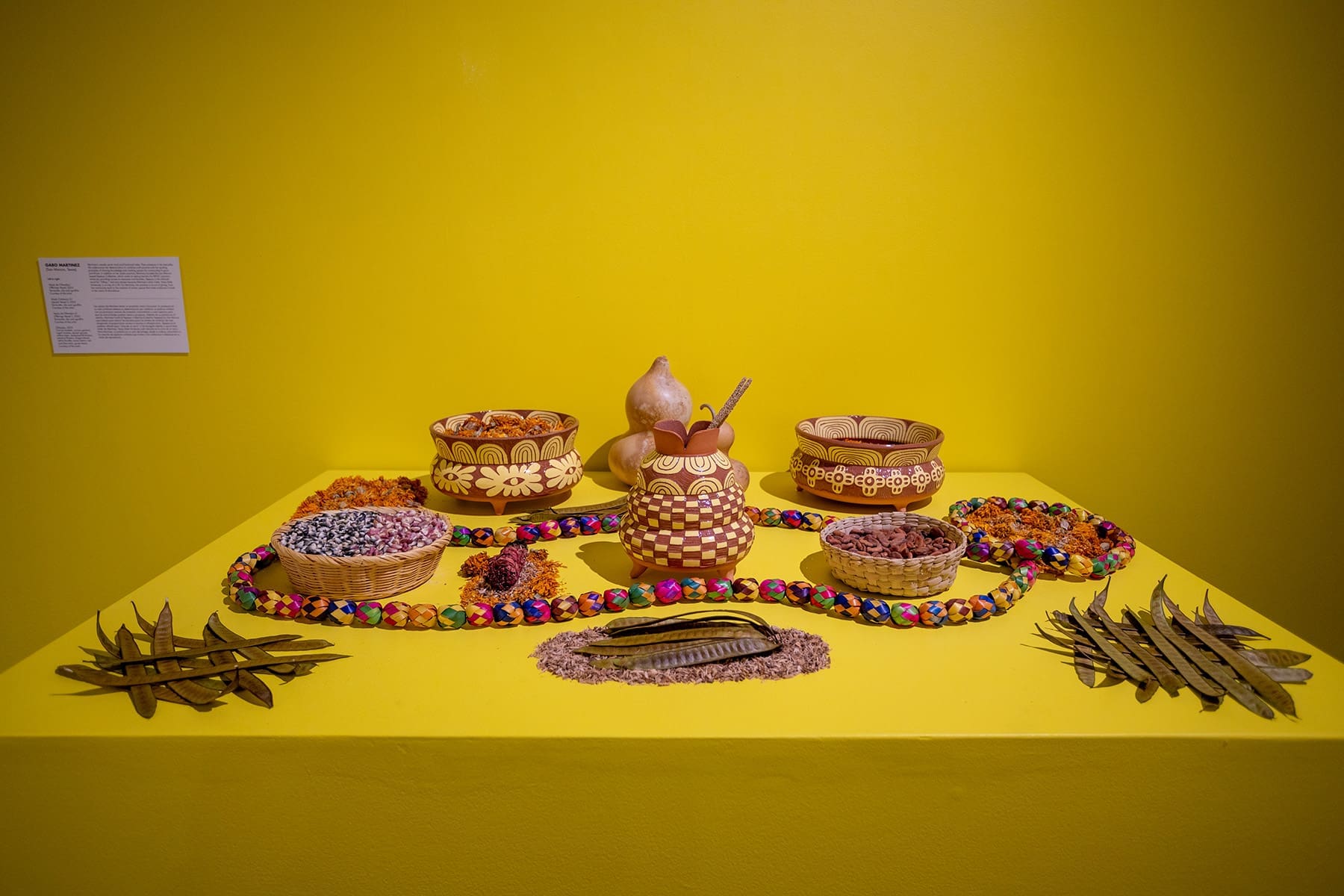Gallery view of Gabo Martinez's “The Land of Flowers” at Houston Center for Contemporary Craft (Photo by Katy Anderson)